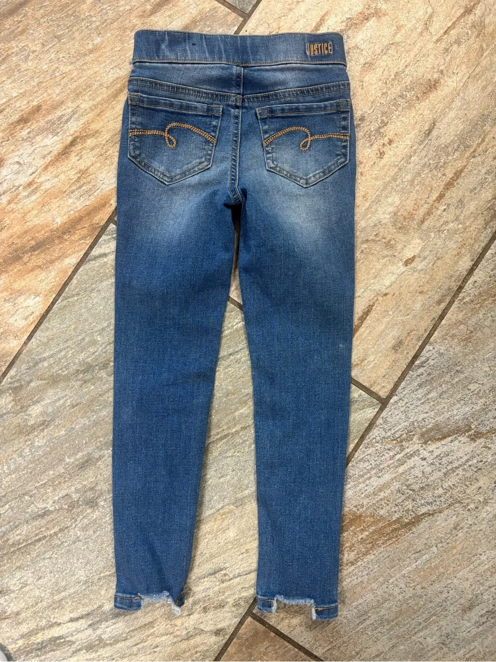 Justice Dark Blue Pearl-Embellished Jeggings